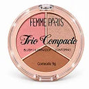 Paleta de Blush Contorno e Iluminador 3 em 1 Femme Paris FR198 - Box 24unid